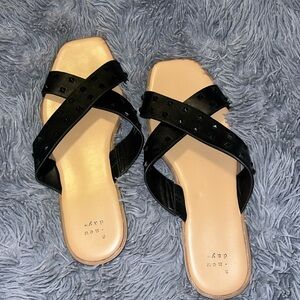 Black stud sandals